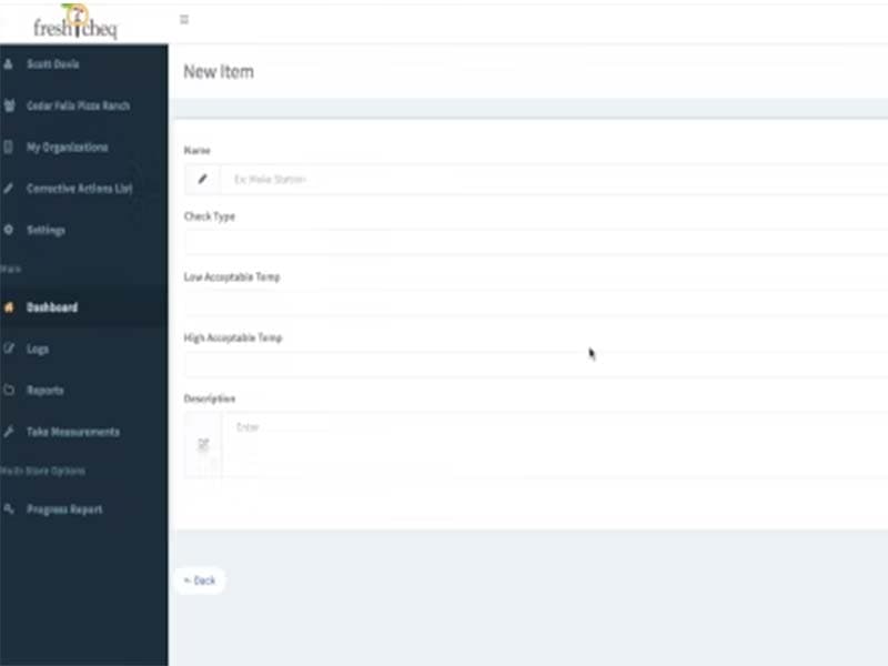 FreshCheq-Adding a new item
