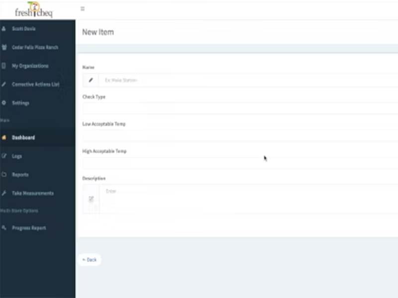 FreshCheq-Adding a new item