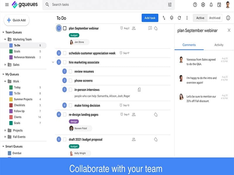 GQueues Collaboration