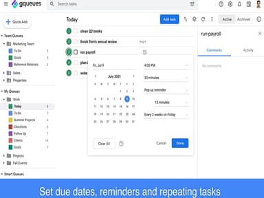 GQueues Recurring Tasks