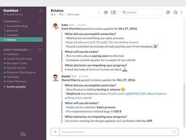 Geekbot track status