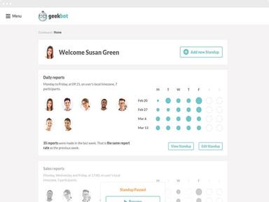 Geekbot view daily reports