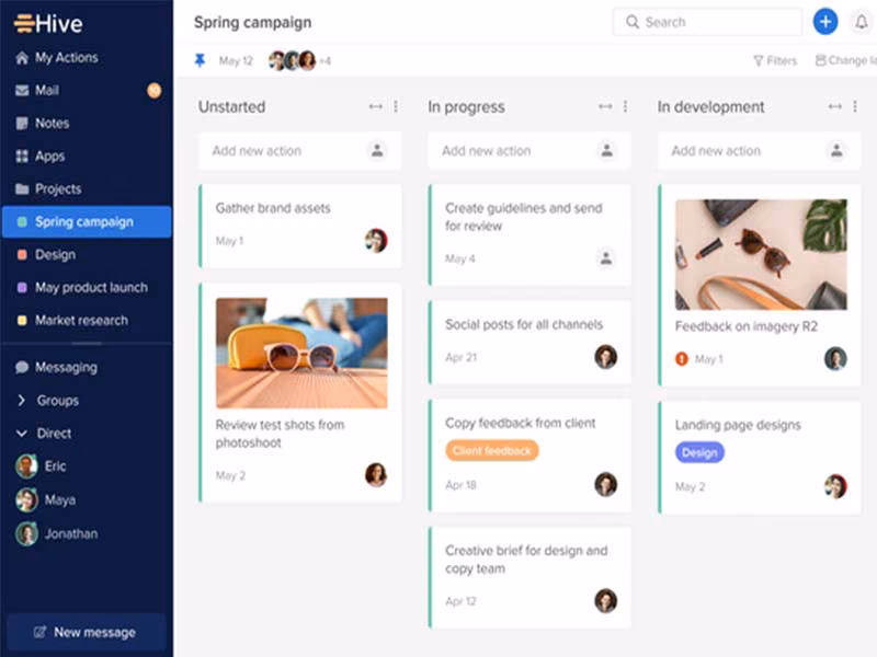Manage Projects in Kanban View