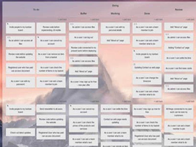 Kanban Tool Board Example