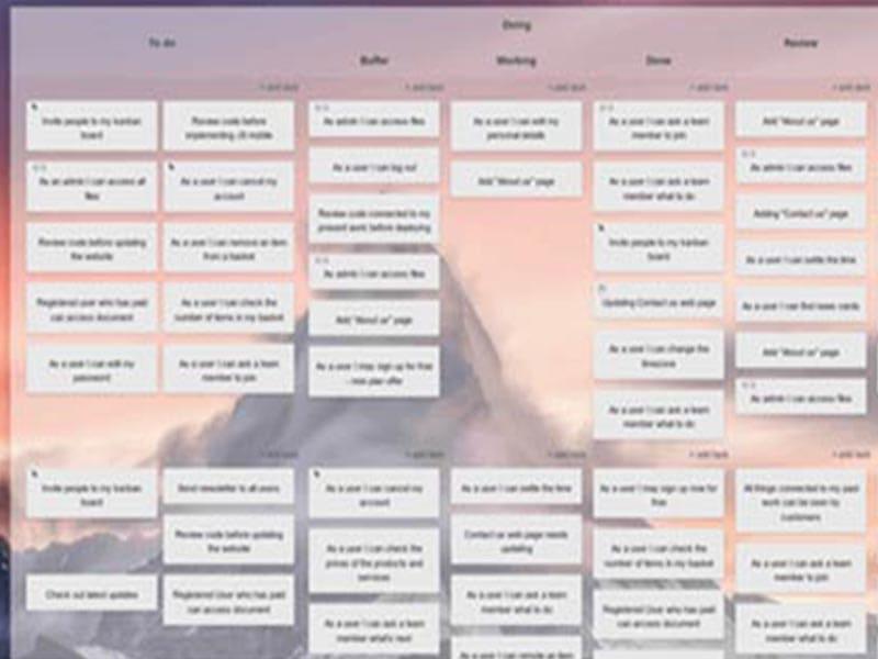 Kanban Tool Board Example