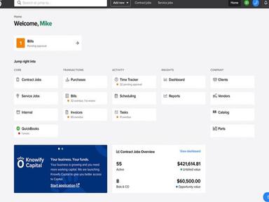 Knowify Dashboard Layout