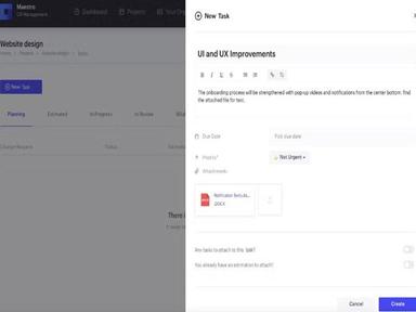 MaestroCR Software New Task Creation