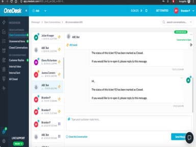 OneDesk Real-time chat and anychronous messaging