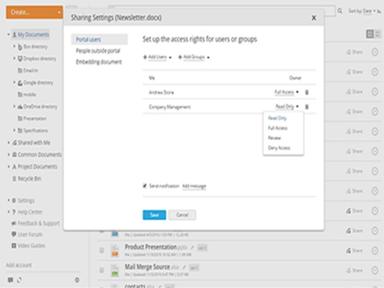 ONLYOFFICE Workspace Document sharing