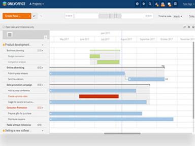 ONLYOFFICE Workspace Gantt chart