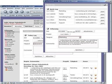 Opentimetool - Today-Log and Quick-Log Window