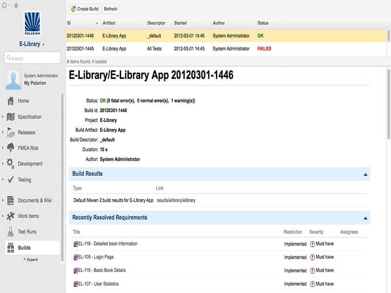 Polarion ALM Build and Release Management