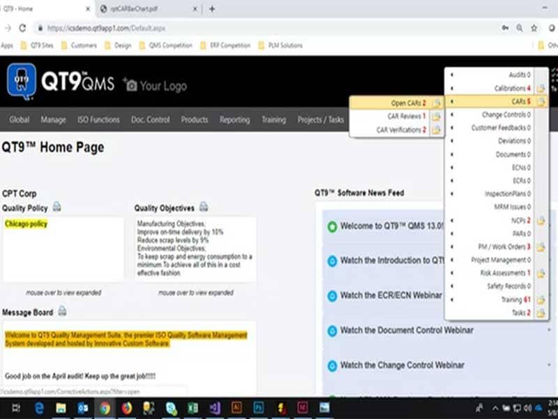 QT9 QMS Built In To Do