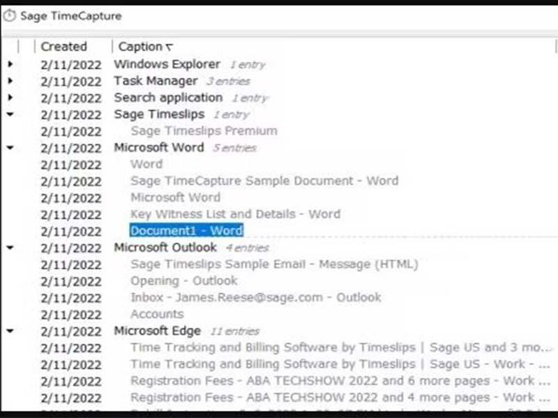 Sage Timeslips - TimeCapture