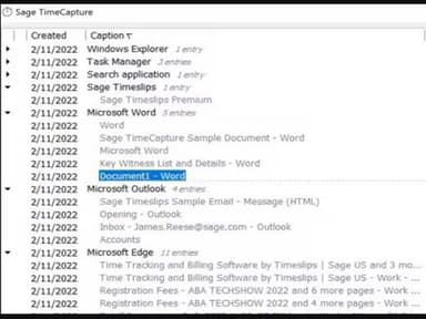 Sage Timeslips - TimeCapture