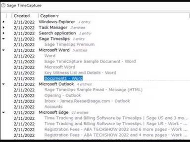 Sage Timeslips - TimeCapture