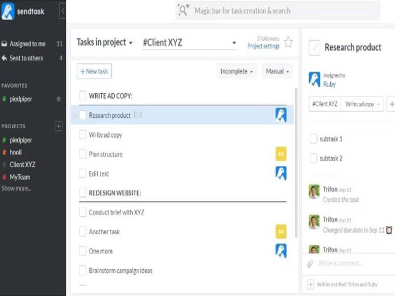 Sendtask Task Comments