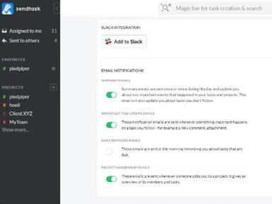Sendtask Slack Integration