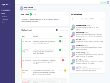 StandupPro dashboard