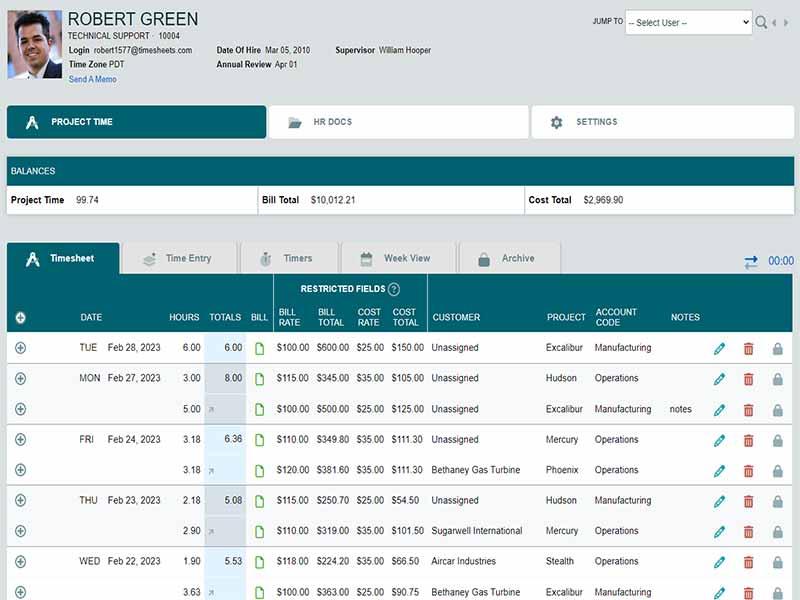 Timesheets.com Project Time