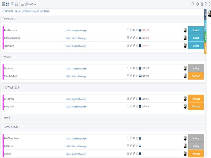 TaskRay Calendar view