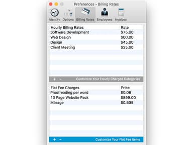 TimeNet Billing Rate Preferences