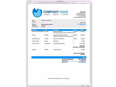 TimeNet Invoice Template