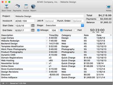 TimeNet Project Window