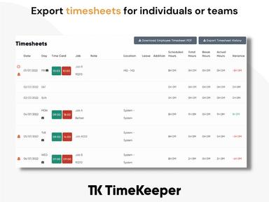 Exportable Time Sheets