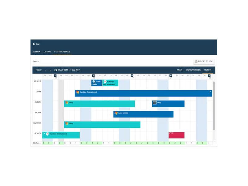 Visual Planning staff schedule