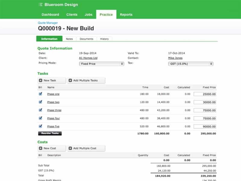 WorkflowMax Quote information