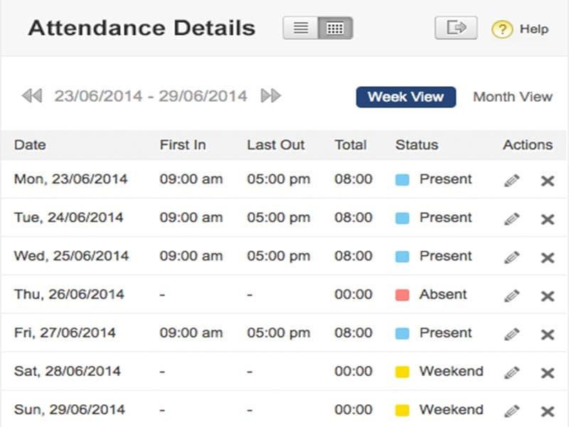 Zoho People Attendance