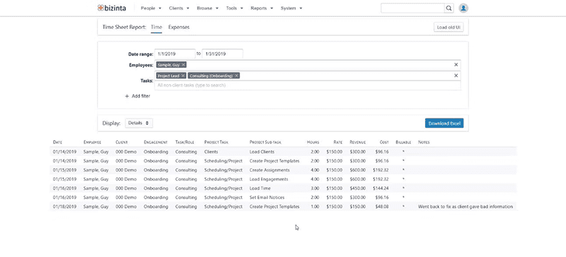 Bizinta Timesheet
