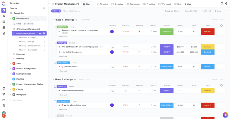 ClickUp List View