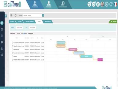 e2Time-Track projects on Gantt chart