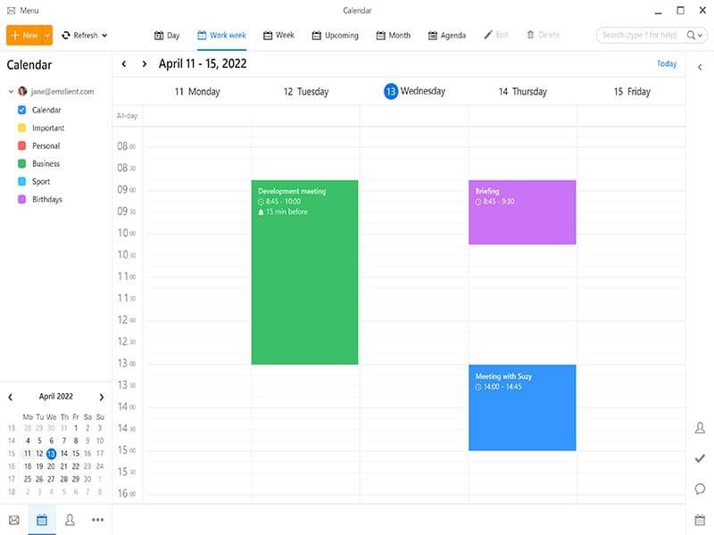 eM Client Calendar