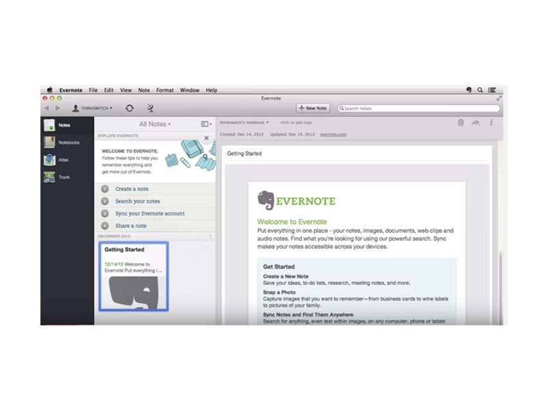 Evernote Teams - Welcome Screen