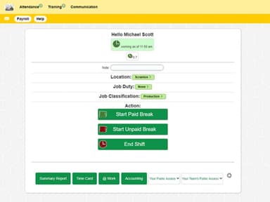 honeybeeBase Time Clock