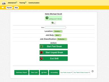 honeybeeBase Time Clock
