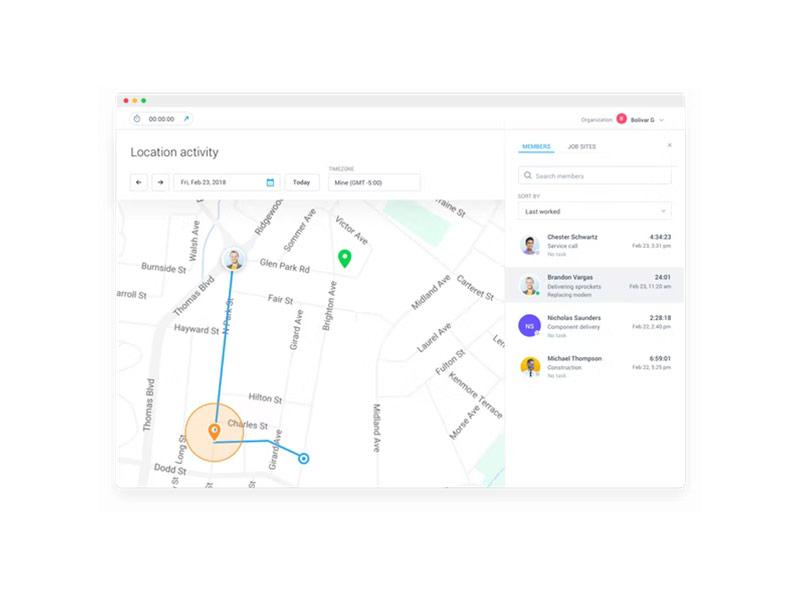 Hubstaff Location Tracking Screenshot