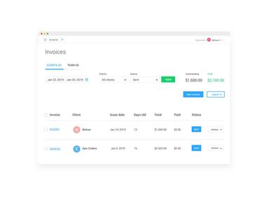 Hubstaff Invoices Screenshot