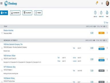 iTimekeep MyTime Dashboard