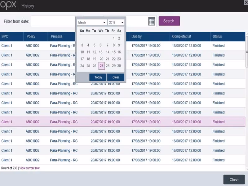 OPX Software History Calendar