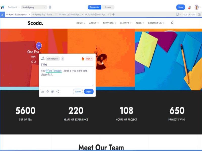 Webvizio web project tasks