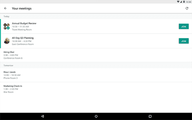 Google Hangouts Meetings schedule
