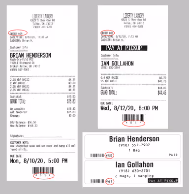 Wash-Dry-Fold POS Receipt