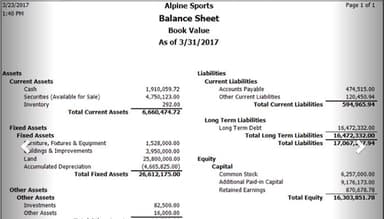 CenterPoint Accounting Balance Sheet