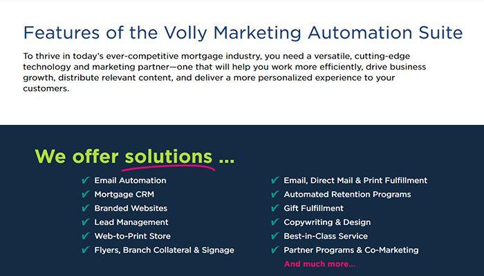 Features of the Volly Marketing Automation Suite