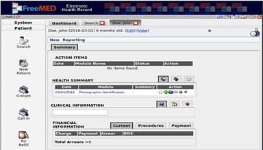 Freemed Dashboard