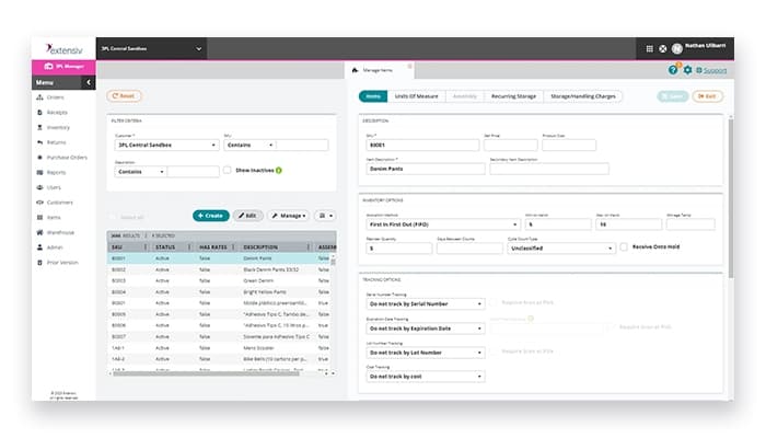3PL Warehouse Manager dashboard
